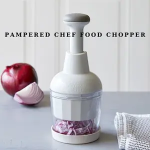 Pampered Chef Food Chopper - Vegetable, Onion, Garlic Chopper for Vegetables, Dishwasher-safe (White) Fruit Kitchen