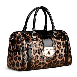 Leopard print handbag women 2025 new fashion temperament women's bag cowhide shoulder bag large capacity leather women's bag
