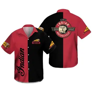 Motorcycle Hawaiian Shirt for Men Women and Kids, Motorcycle Button Shirt, Indian Button Shirt, Funny Breathable & Comfortable Tropical Outfit, Perfect Gift for Him And Her, Summer Vacation (Please message me the name you want printed)