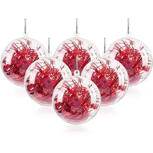 20 count Clear Plastic Fillable Ornament, Christmas Decorations Tree Ball, DIY Craft Ball, for Christmas Eve,  , Wedding Party  Decor Bath Bomb(3.15"/80mm)