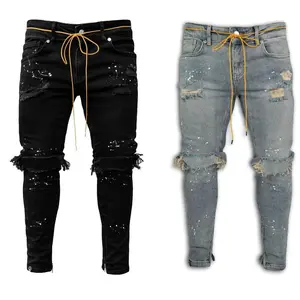 Men's Slim-fit Ripped Pants New Men's Jeans