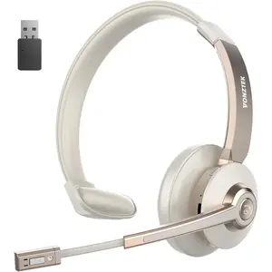 Bluetooth 5.0 Wireless Headset with Noise Canceling Microphone USB Dongle Mic Mute for Remote Work Cell Phone Computer Office Teams Conference Calls