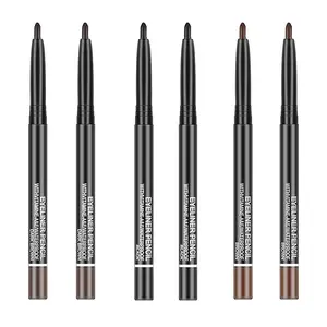 Black,Light Brown,Dark Brown Eyeliner Pencils,6 Pack Gel Eye Liner Makeup Pencil,High Pigment Smooth Eyeliner Stick,Soft Easy to Color Eye Liner Pen