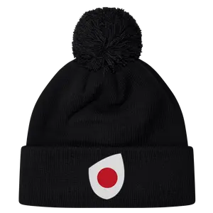 Japan Shield Pom Pom Beanie