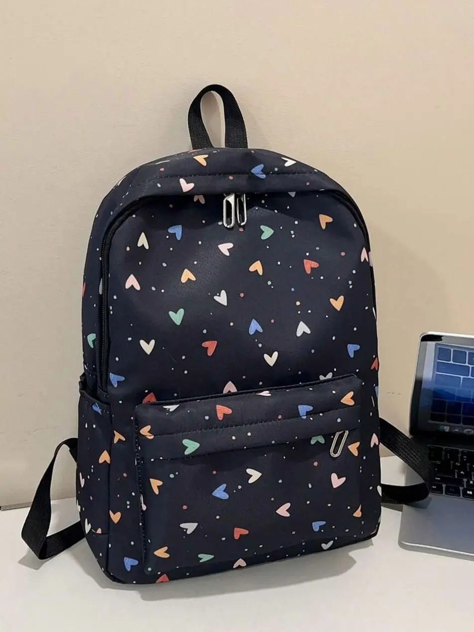 Minimalist Patterned Large Capacity Student Backpack, Casual Lightweight Bookbag