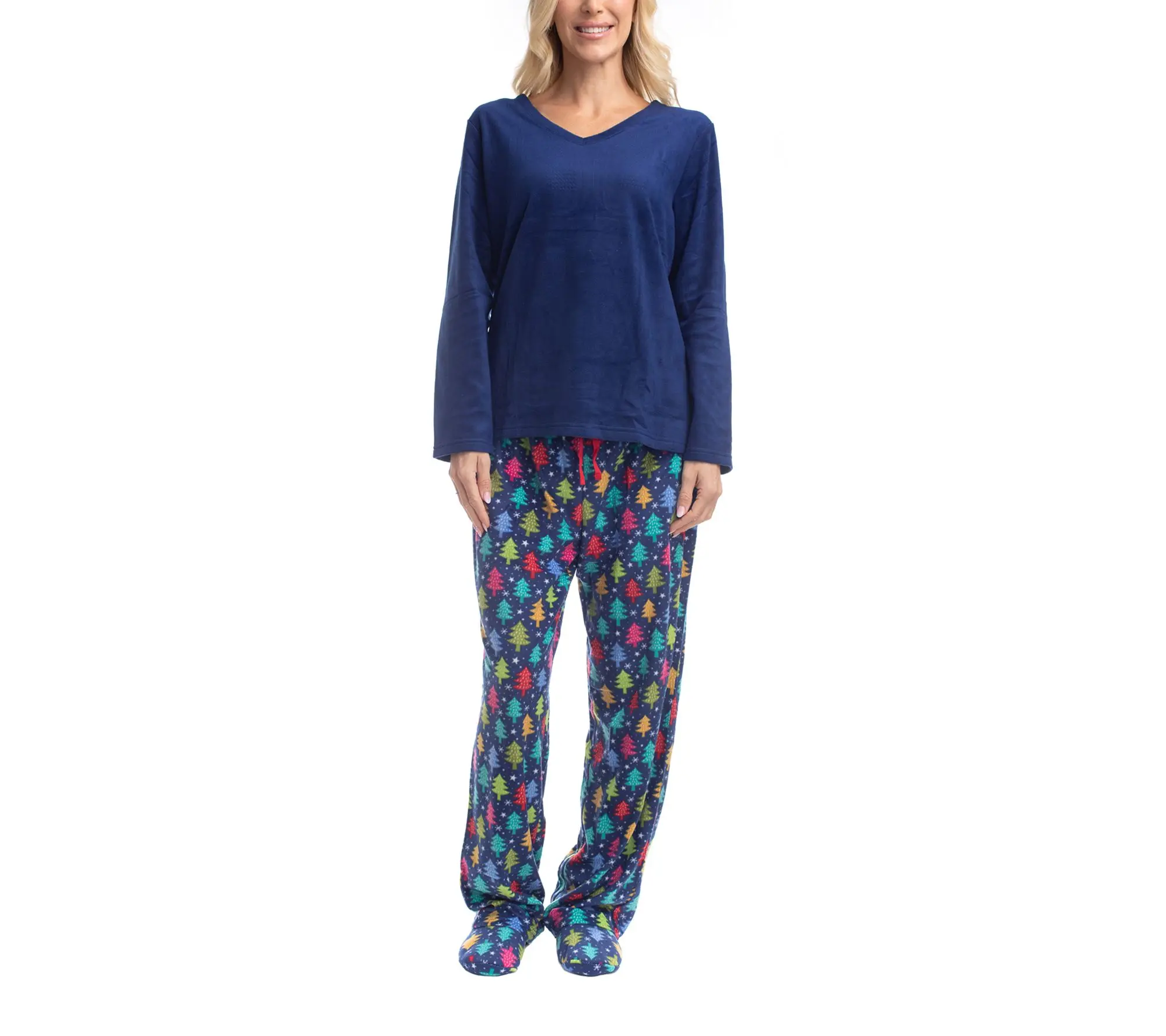Goodnight Kiss Ladies' PJ Set & Slipper Sock Bundle