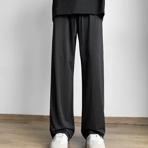 Unisex Casual Pants, Summer Ice Silk Drape Wide Leg Pants, Loose Plus Size