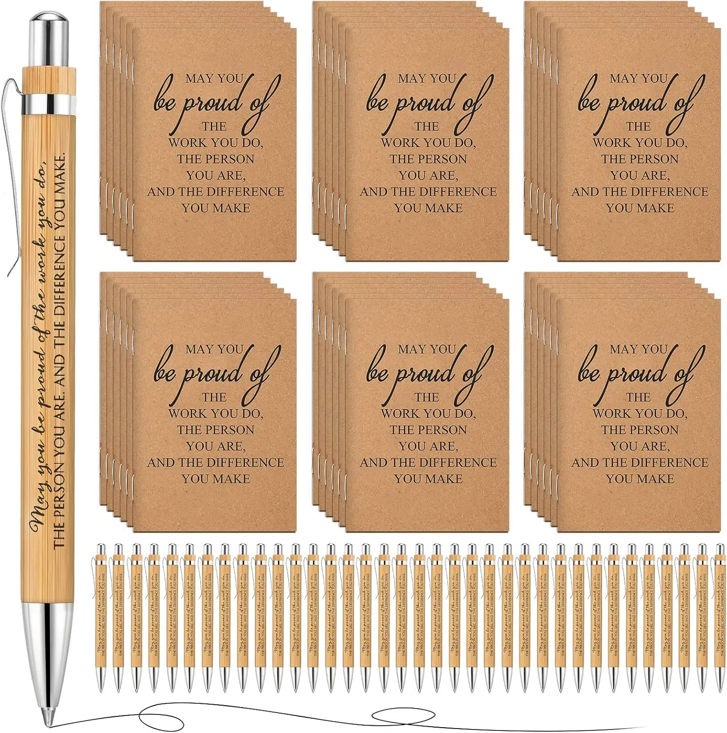 72 count Christmas Employee Appreciation Gifts Bulk - 36 Sets Inspirational Notebooks and  Motivational Pens Notepads Christmas Thank You  for Coworker Staff Team Volunteer Teacher Nurse