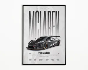 McLaren 720S GT3X | Hyper Car Poster | Super Car Print | Art Print | Poster | Home Decor | Wall Decor | Mclaren