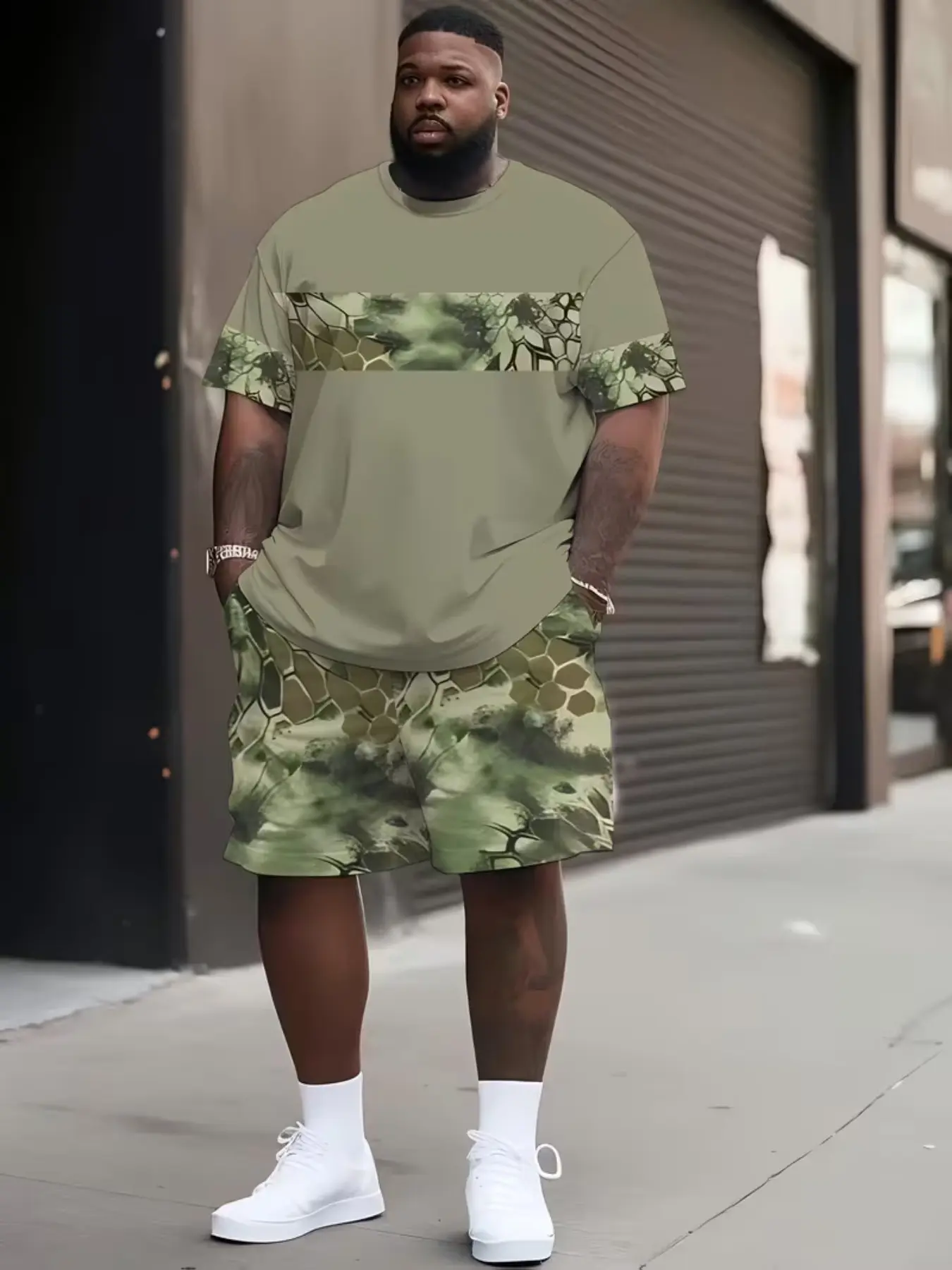 Men's Casual Sportswear Set, Breathable Comfort Summer Outdoor Short Sleeve Two-Piece, Short Sleeves Set, Soft Fabric, Loose Fit Daily Wear