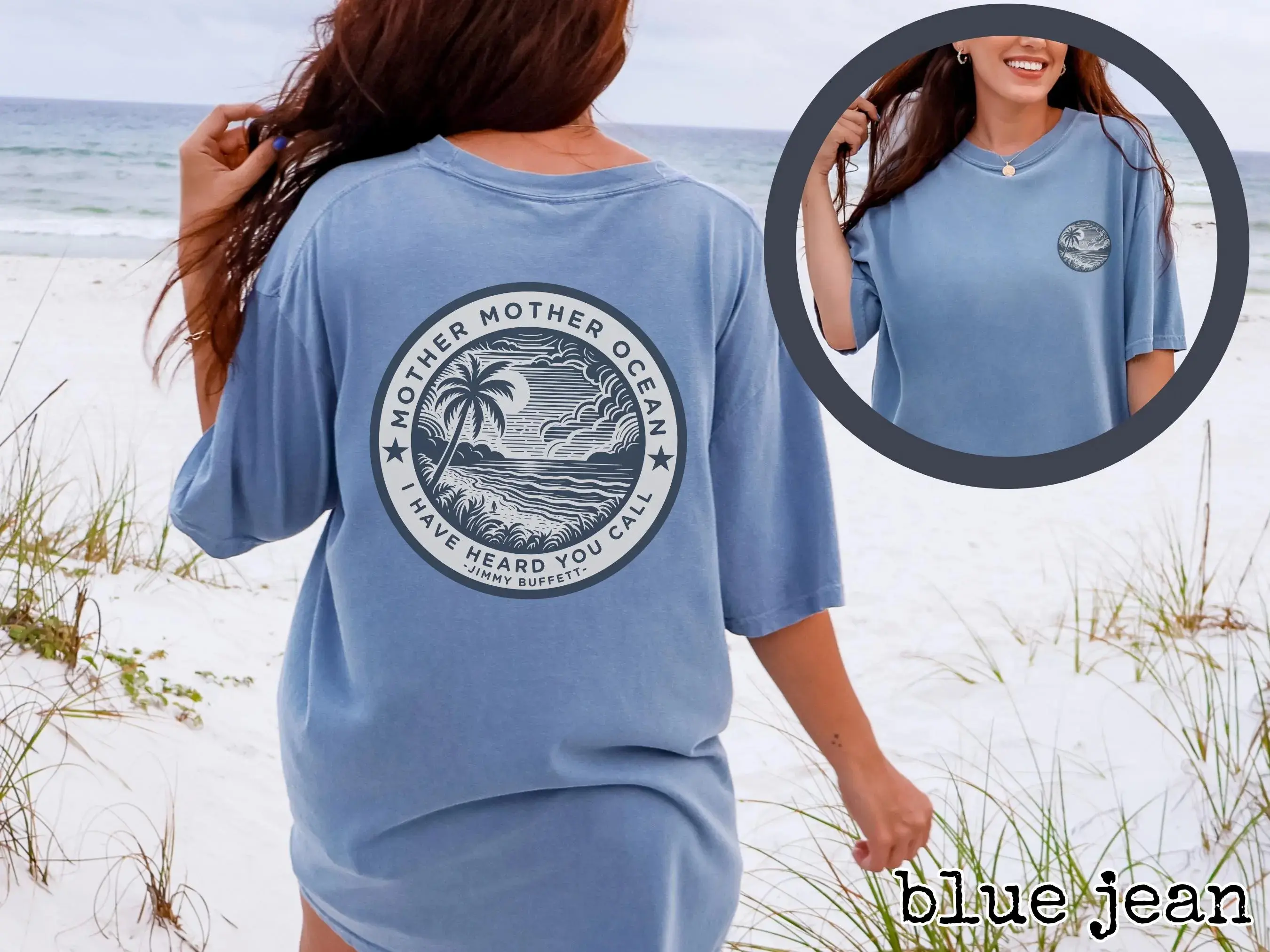 Mother Ocean Jimmy Buffett Lyrics Tee, Comfort Colors Unisex Beach Shirt, Men’s & Women’s Buffett Fan Gift, Summer Graphic T-shirt