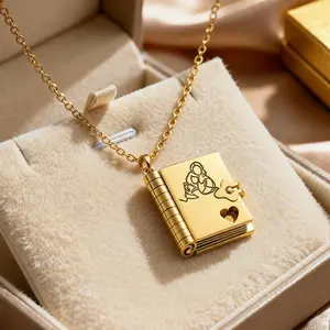 Book Necklace for Granddaughter Unique Book-Style Pendant with Heartfelt Message Gift-Ready Packaging