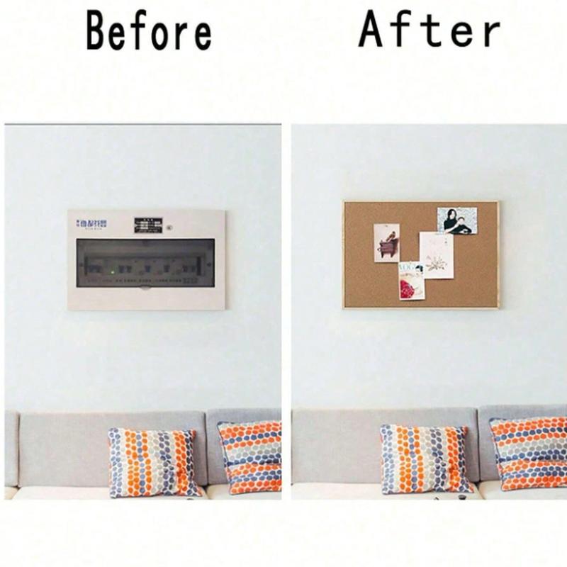 1pc Cork Bulletin Board with Oak Frame, Office & Home Decor Pinboard, Family School Message Board, Classroom Decoration