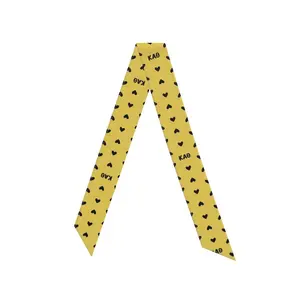 Kappa Alpha Theta Letters + Hearts Silk Twill Ribbon Scarf