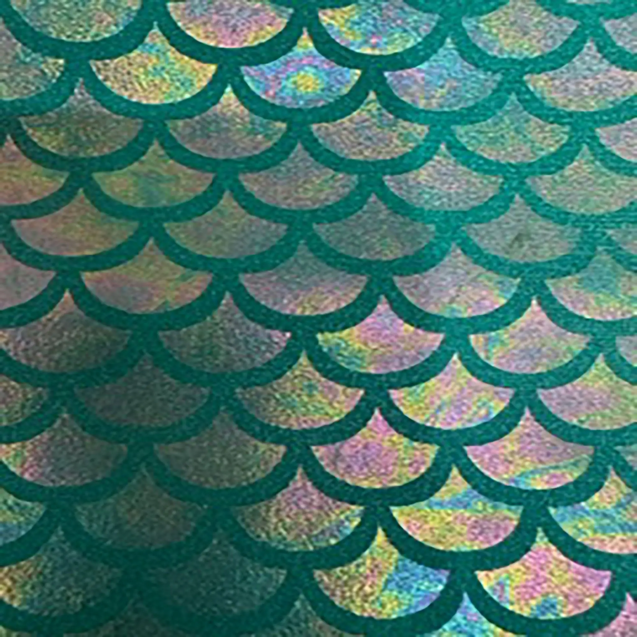 Mermaid Scale Holographic Fabric - 4-Way Stretch Nylon Spandex (20% Spandex Blend), 58/60 Inches, Hologram Mermaid Design, Summer Shell Illusion Design, Glam, Durable, Comfortable Fit for Dancewear, Cosplay