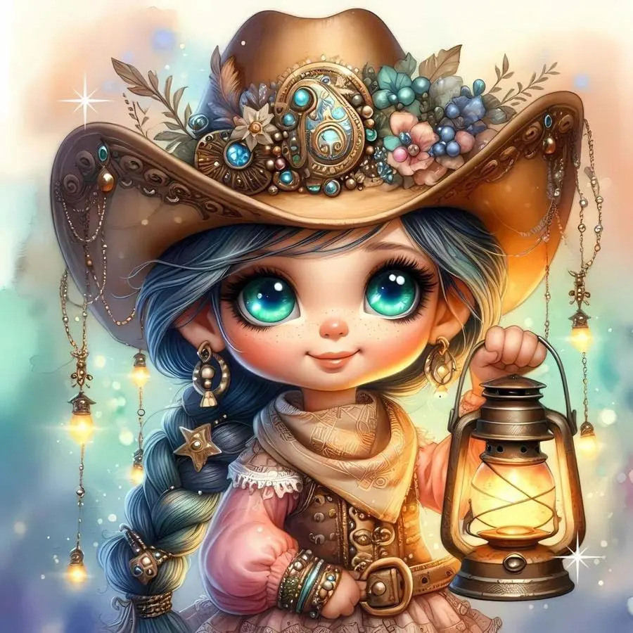 5D DIY full drill round diamond painting kit - diamond art painting kit with lantern, hat, and flowers, Mosaic, canvas - DIY decorative painting, home wall decor, Handicraft, perfect for Valentine's Day, birthday gifts