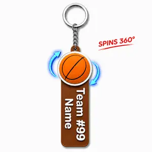 Personalized 3D Printed Basketball Keychain - Custom Team Name & Number Bag Tag, Sports Fashion Accessory Gift