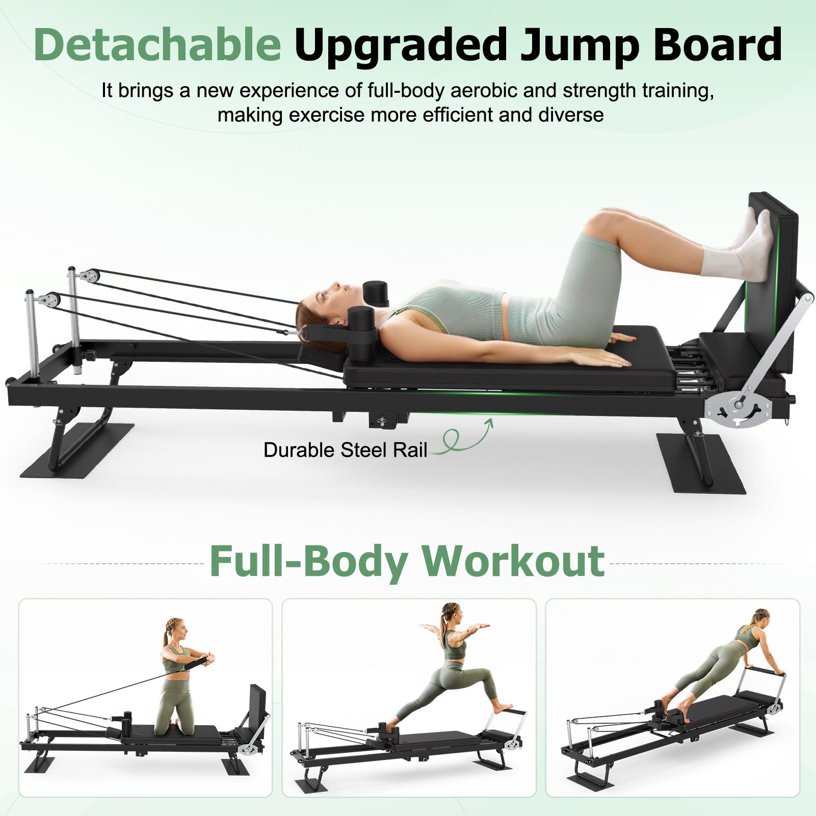Bearbro Pilates Reformer, Foldable Reformer Pilates Machine with Jump Board, 91.3in Extended Frame, 2 Resistance Combinations for All Levels, Pilates Equipment for Home Gym Workout (Up to 400 LBS) Bearbro Pilates Reformer, Foldable Reformer Pilates Machine with Jump Board, 91.3in Extended Frame, 2 Resistance Combinations for All Levels, Pilates Equipment for Home Gym Workout (Up to 400 LBS)