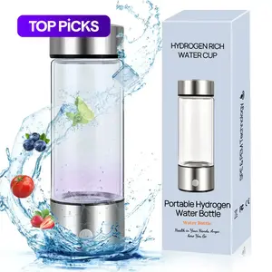 Hydrogen Water Bottle, USB Rechargeable Ionizer Water Bottle, Hydrogen Enriched Smart Water Bottle for Home, Travel & Office, Drinkware