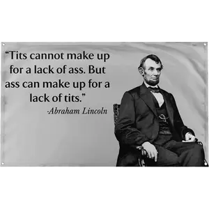 Lincoln Quote Honest Abe 3x5 Flag Funny UV Resistance Fading with 4 Bass Brass Grommets for College Dorm Room Decor Outdoor Parties Tailgates Banner