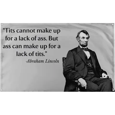 3x5 ft Funny Quote Abraham Lincoln Honest Abe Polyester Flag - UV-Resistant, Fade-Proof, 4 Brass Grommets, Crisp Decor Fabric - Outdoor Ceremony Banners, Home Decor Banner, Flags for Room Backdrop Decoration