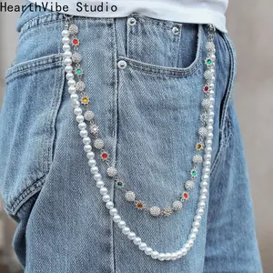 Men's & Women's Hip-Hop Waist Chain — Colorful, Rhinestone-Embellished Floral Accessory & Pendant Men's & Women's Hip-Hop Waist Chain — Colorful, Rhinestone-Embellished Floral Accessory & Pendant