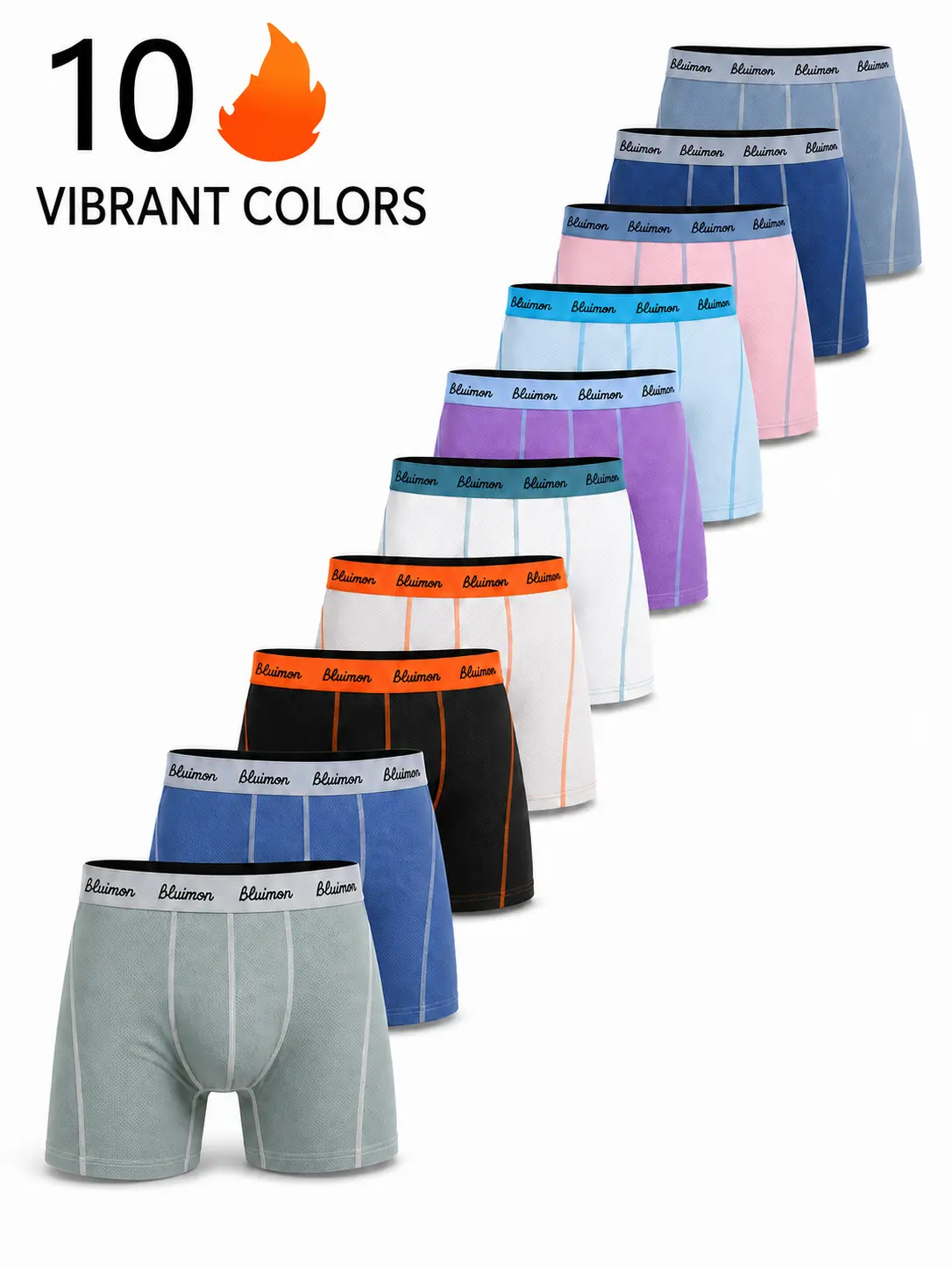 Bluimon Men’s Aero-Flow 3D Elite Mesh Triangle Underwear, 1-Pack — Ice Silk Cool Feel, 10 Vibrant Colorways, Moisture-Wicking Quick Dry, Won’t Ride Up, Perfect Gift, Underwear, Straight-Cut Briefs, Lettered Style, Summer