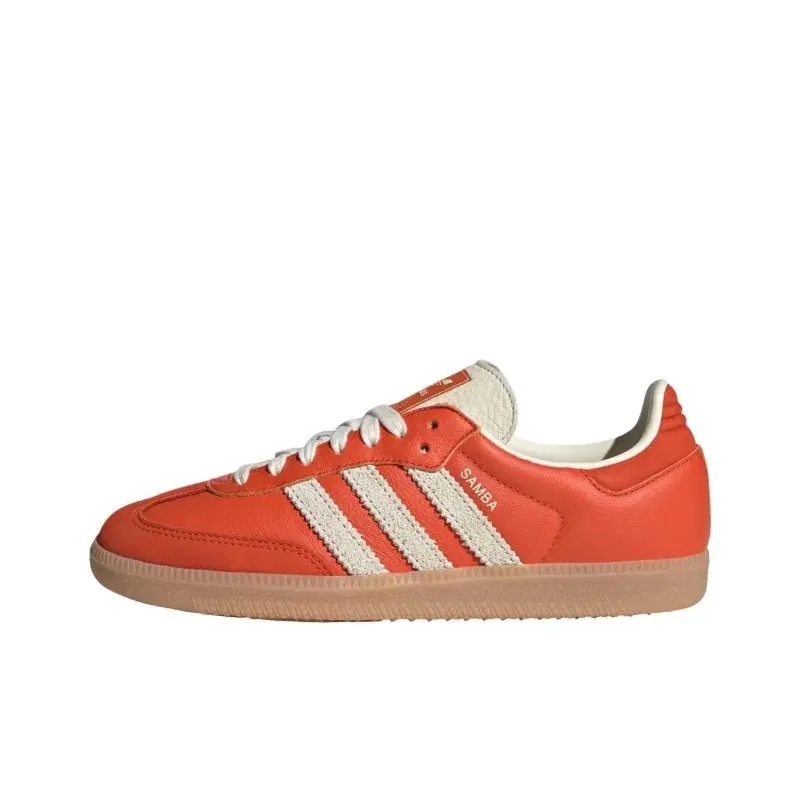 Adidas Samba OG Vintage Classic Collegiate Orange Cream Women’s Casual Walking Shoes, Sports Sneakers for Daily Walking Training, Sports Shoes, Collegiate Orange/Cream White/Gum 3, Streetwear, Sambas Shoes