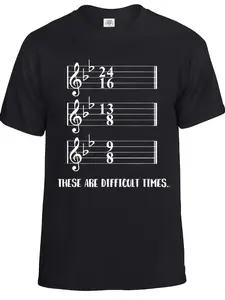 Men'S Humorous Musician-Themed T-Shirt for Tough Times, Suitable for Both Genders, Featuring a Printed Design for Summer 2026 with Short Sleeves And a Weight of 180G