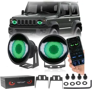 Devil Eyes Light for Cars,LED Dynamic Devil Eye Demon Evil Eyes Headlight with RGB APP Control,12V Devil Eyes Automotive Light Bulbs with Adjustable Eye Pattern,Cool Car Accessories