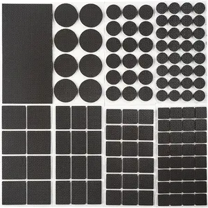 Non Furniture Pads - 129 Pieces Round Square Rectangle Grippers for Chair Legs Anti Scratches Self-Protectors