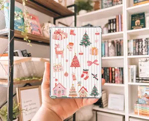 Pink Whimsical Christmas Kindle Clear Case Insert, Decorative Cardstock for 11th & 12th Generation Paperwhite Colorsoft KHG55