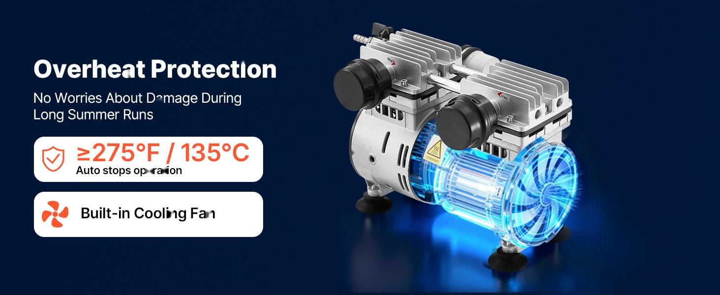 Pond Aerator, 6.7CFM 1 HP Air Compressor, Lake Aerator For Ponds Up To 3 Acres, Overheat Protection & Anti-Backflow Valve, 745W Powerful Motor, Pond Aeration Pump For Water Oxygen Circulation