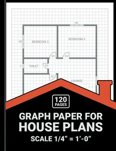 Graph Paper for House Plans: 1/4 Scale Graph Paper Notebook (1/4 Inch Squares), For Architects and Designers, 8.5" x 11", 120 Pages