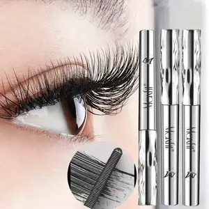 3Pcs Stainless Steel Tube Mascara - Waterproof Volumizing Cosmetics with Spiral Wand, Long-Lasting Smudge-Proof Lengthening Eyelash Makeup, Mini Metal Casing, Cruelty-Free