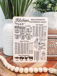 Kitchen Conversion Chart Fridge Magnet