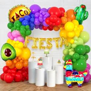 , 105 Pcs Fiesta Balloon Arch Kit - Cinco De Mayo Balloon Arch | Fiesta Balloons for Fiesta Party Decorations | Taco Party Decorations | Cinco De Mayo decorations | Fiesta Party Supplies