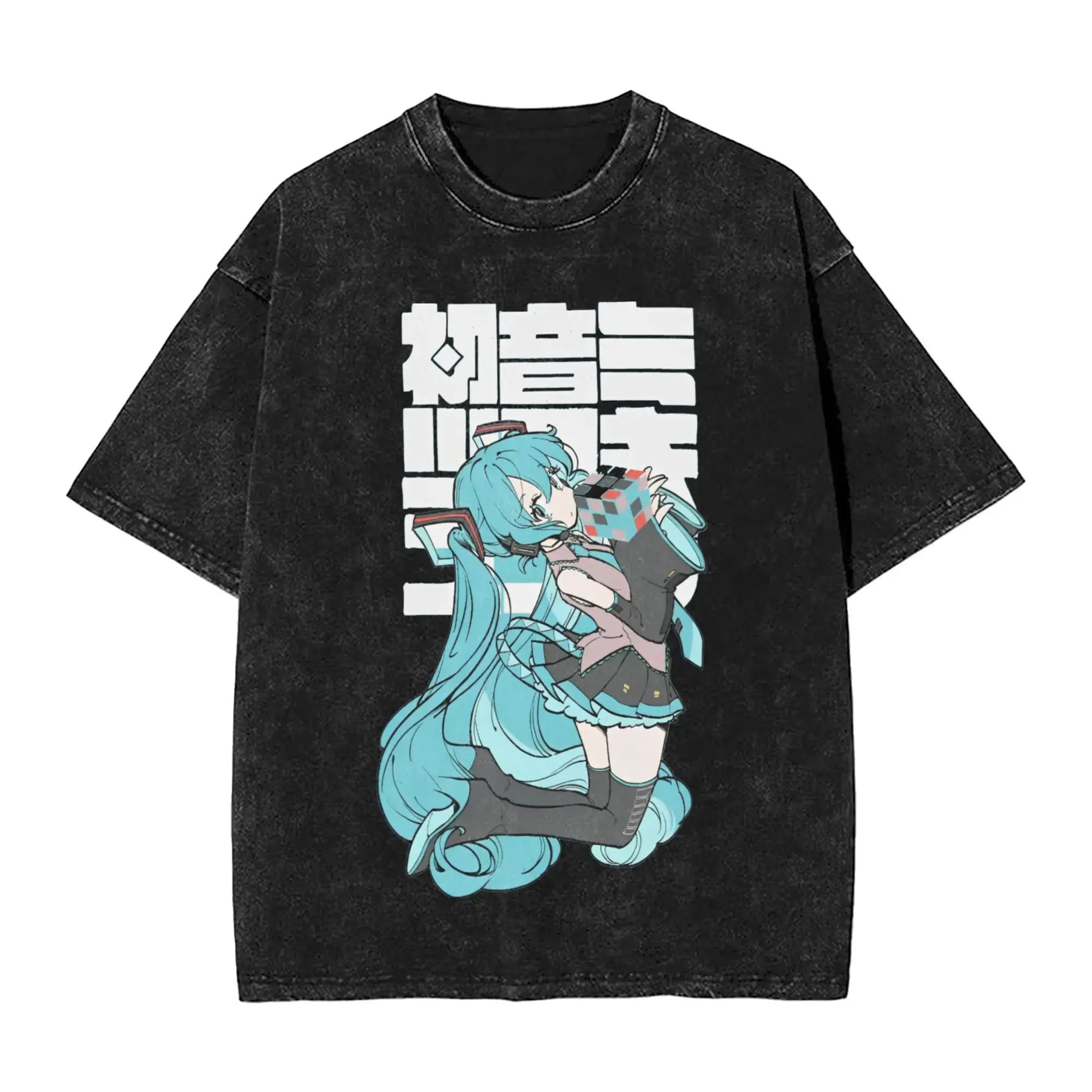 ST 100%cotton valentine shirts  Hatsune Miku singer music anime  Washed T Shirts Streetwear Novelty T-Shirts  Tee 4Shirt for Men Women Short Sleeve Harajuku,fathersdaygift