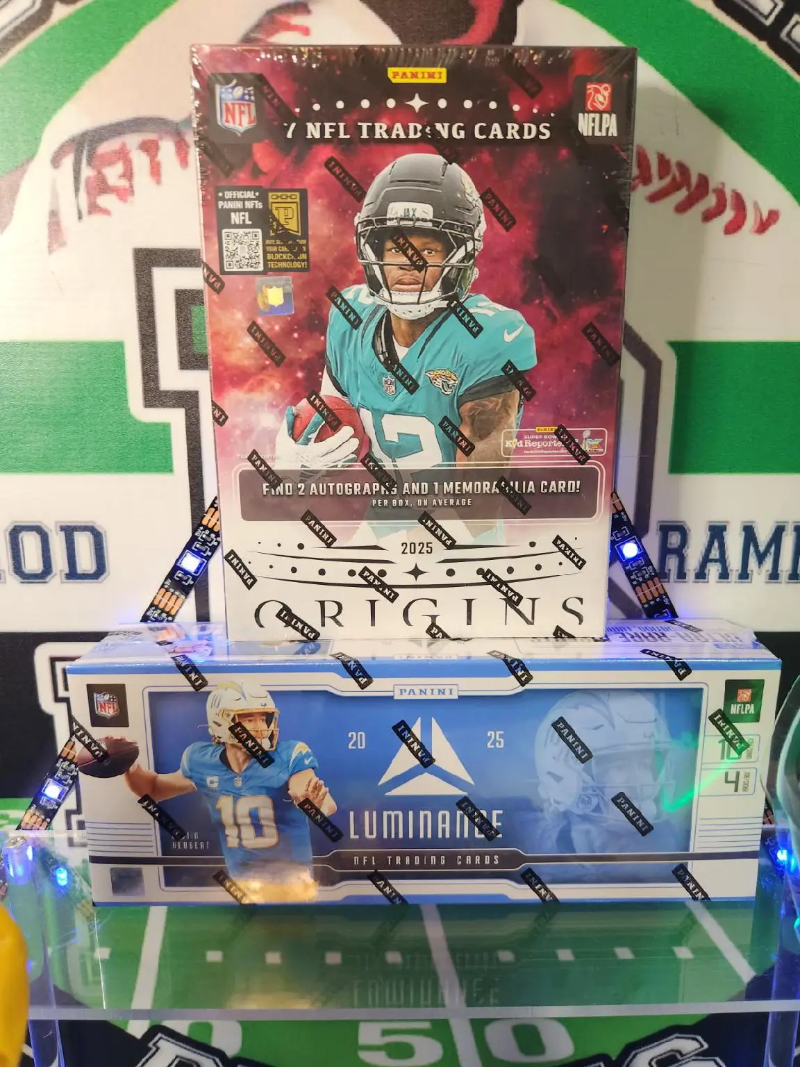 Break 551 - 1 Origins NFL Football, 1 Luminance Football Hobby Box