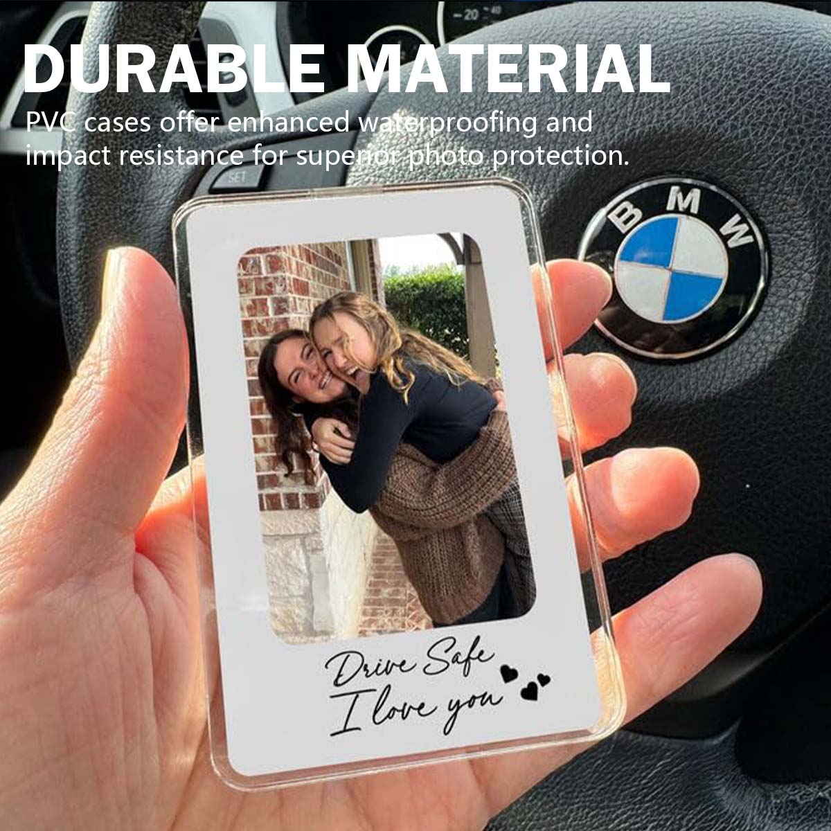 2Pcs Car Picture Holder for Car Sun Visor, Wallet Size Mini Picture Frame for Polaroid Go and Instax Mini, Horizontal & Vertical Display Car Decor, Personalized Gifts for Boyfriend Girlfriend Birthday Solar Powered Bluetooth Dome mini steering wheels