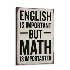 Funny Math Posters - Math Teacher Gift, Canvas Print Wall Art, Ideal Gifts for Math Teachers, Middle School & High School Classroom Decor