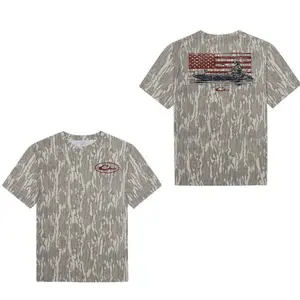 Drake Waterfowl Men's Old School Camo Square Lab T-Shirt Unisex Outdoor Tee in Bottomland Camo Ultra Soft Breathable Cotton for All Day Comfort Perfect for Hiking Camping