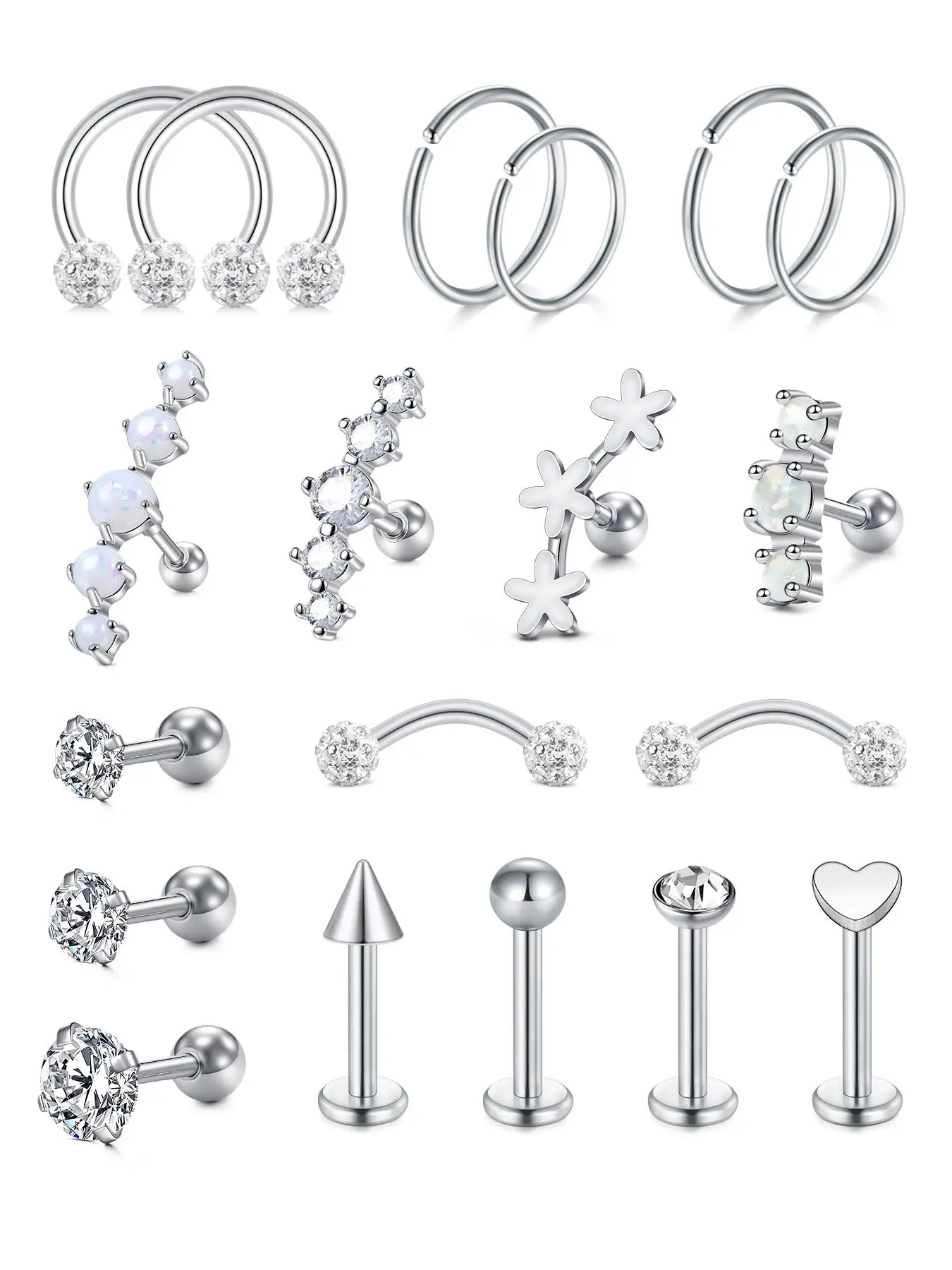 Fashionable Cartilage Earrings, Stainless Steel Cartilage Piercing Jewelry, Forward Helix Earrings, Cartilage Hoop Earring, Helix Piercing Jewelry