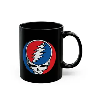Steal Your Face skull Mug | Grateful Dead Black ceramic coffee mug