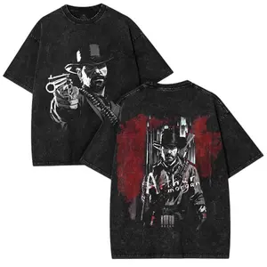Arthur Morgan Red Dead Redemption Vintage Oversized Washed Tee. Western Gamer Graphic Shirt. Trendy Unisex Streetwear Top.