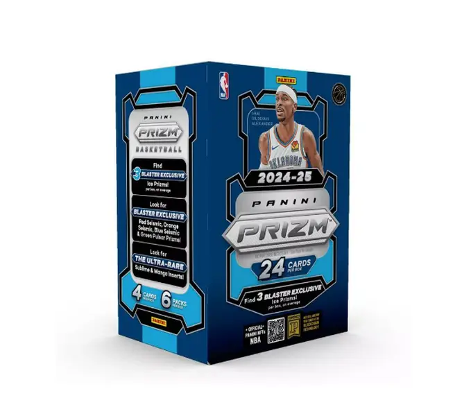 Panini 2024/25 NBA Prizm Blaster Box - 24 Cards with 6 Packs & 3 Blaster Exclusive Ice Prizm Cards Official NBA Trading Card Set