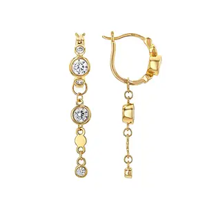 JTV White Cubic Zirconia 18k Yellow Gold Over Sterling Silver Earrings 1.70ctw
