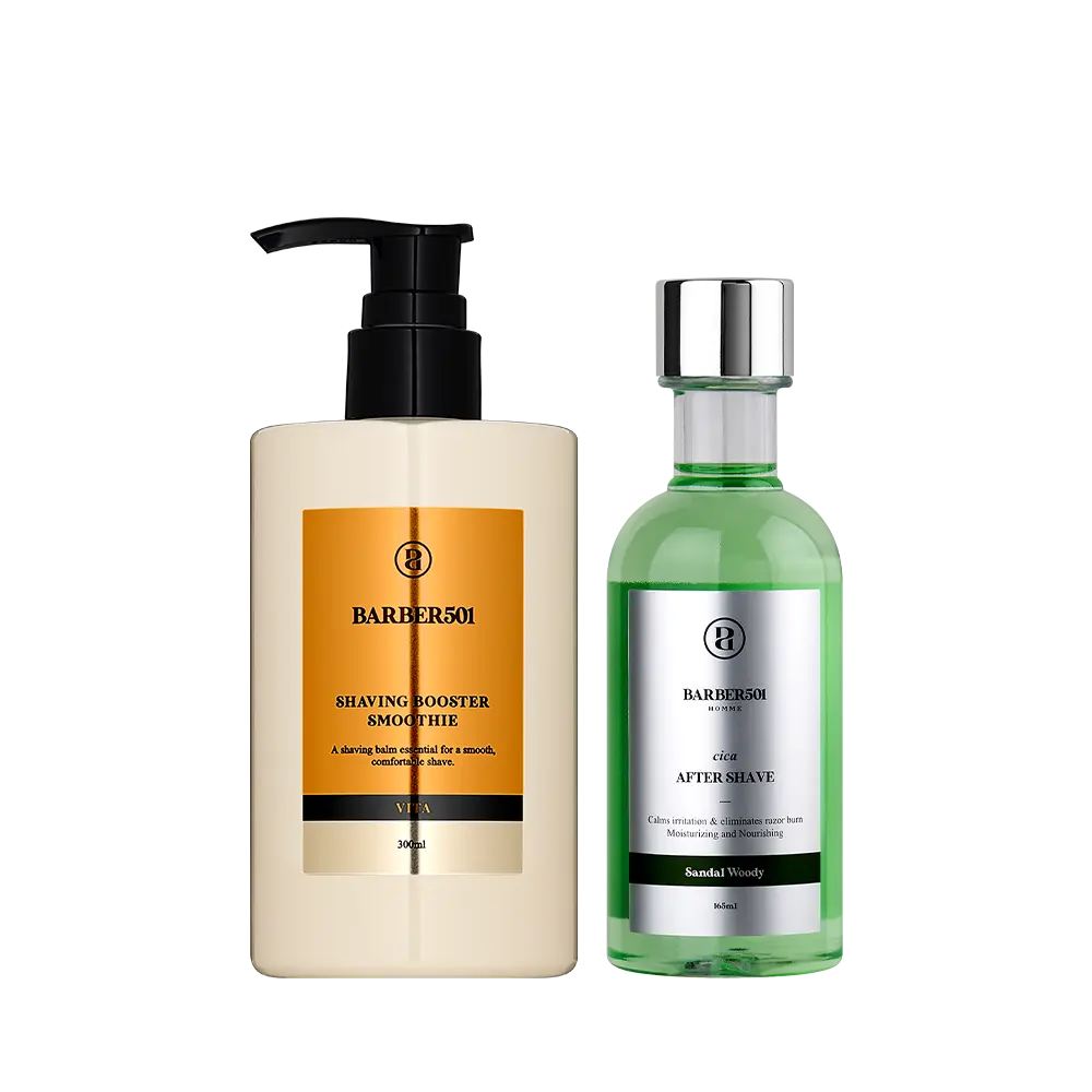 Barber501 Shaving Booster Smoothie Shaving Cream Men, Shaving Gel, Shave Oil, Travel Shaving Cream Vita+Aftershave Shave Soothing Dry Skin Oily Skin Sensitive Skin Lotion for Men Scent