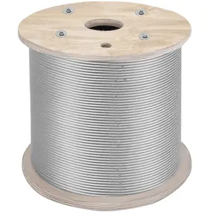 304 Stainless Steel Wire Rope Cable, 1/4 Inch Diameter, 7x19 Strand, 200 Feet Roll, Heavy Duty Steel Cable For Railing, Decking, Balustrade, DIY Projects, Outdoor Use, Corrosion Resistant