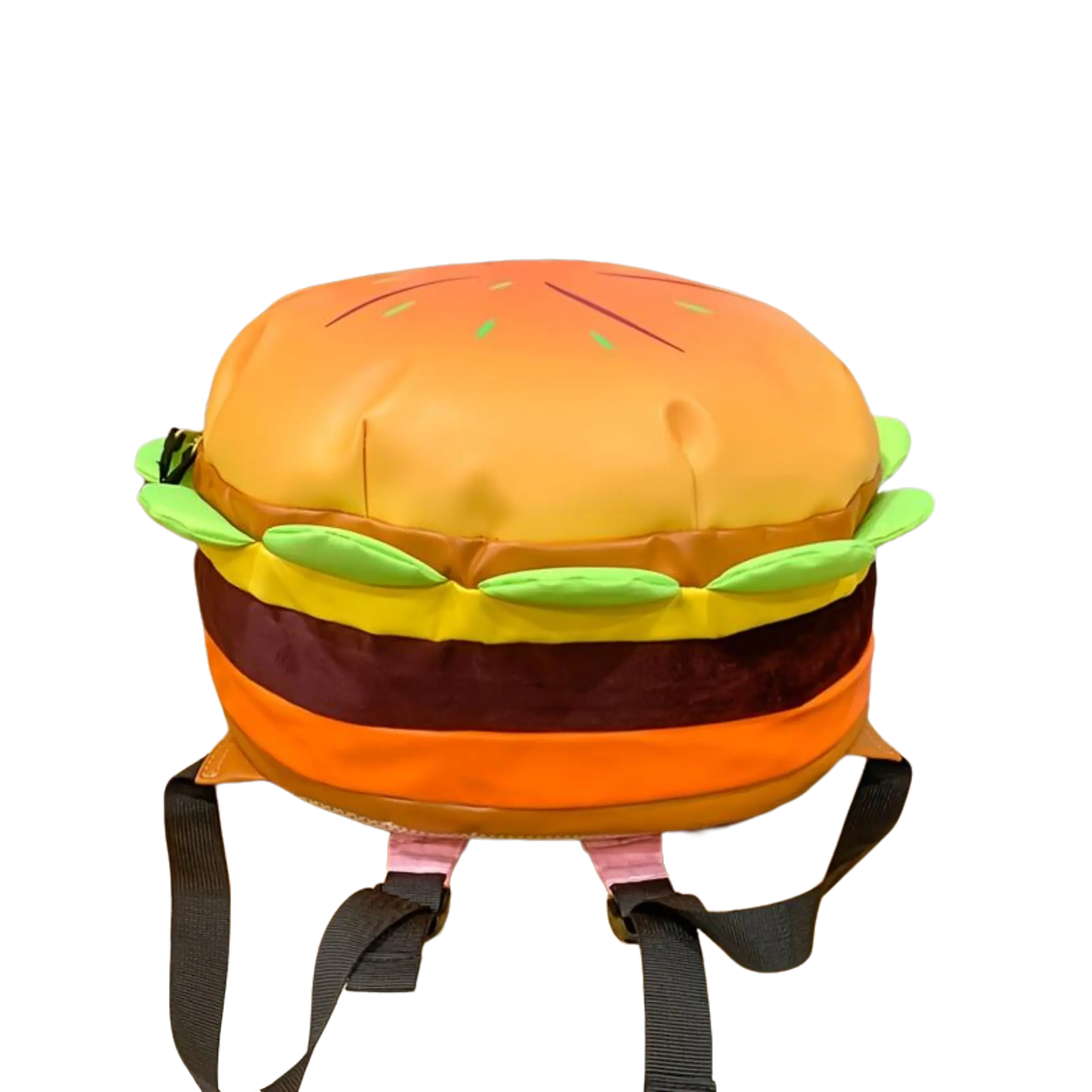 Ins New Cartoon Cheese Cute Versatile Backpack, Hamburger Large Capacity Multi-Layer Shoulder Bag
